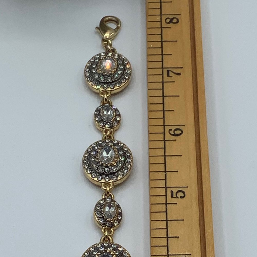 Stella‎ & Dot Rhinestone Link Bracelet in Gold Tone - Picture 2 of 5